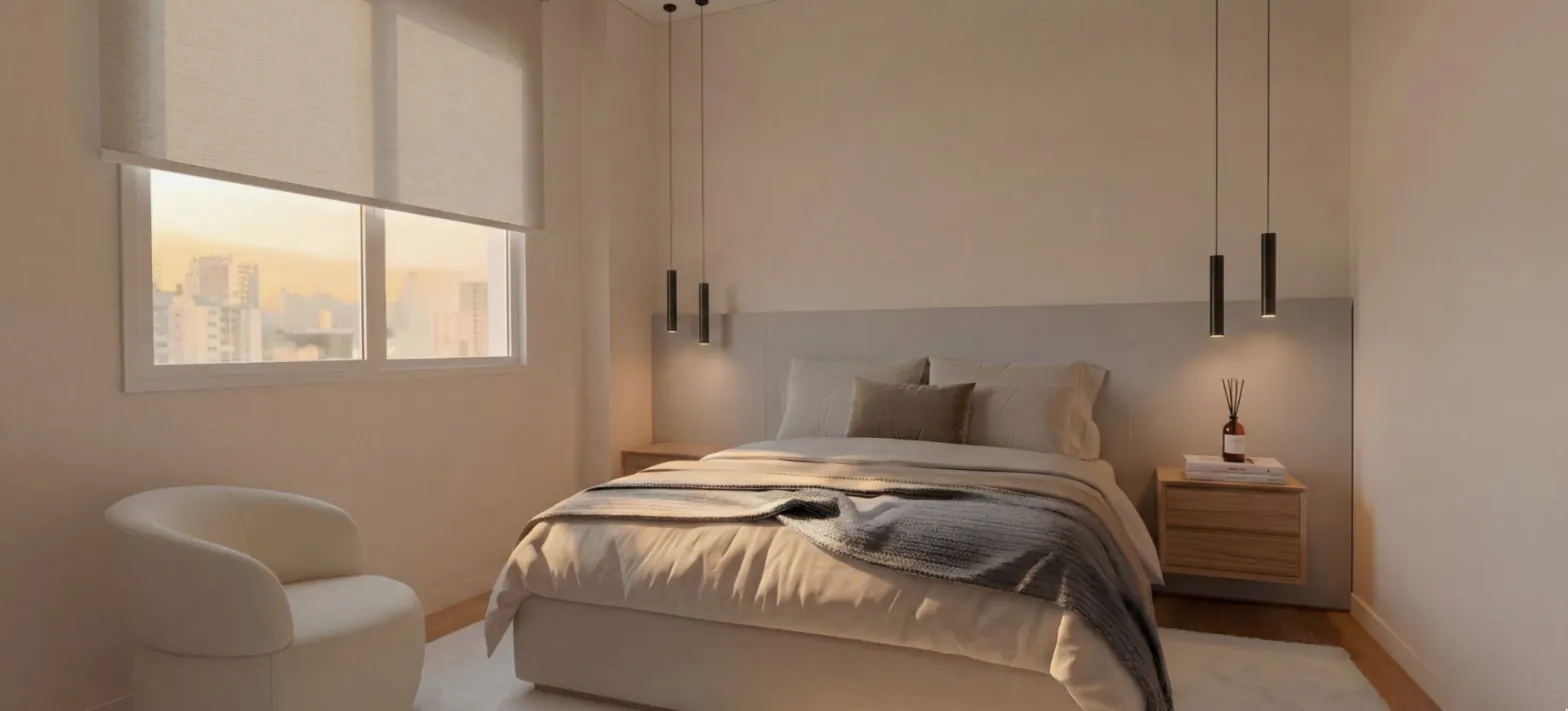 Bedroom of home F3 · 8º · T2F in Aurora Residences